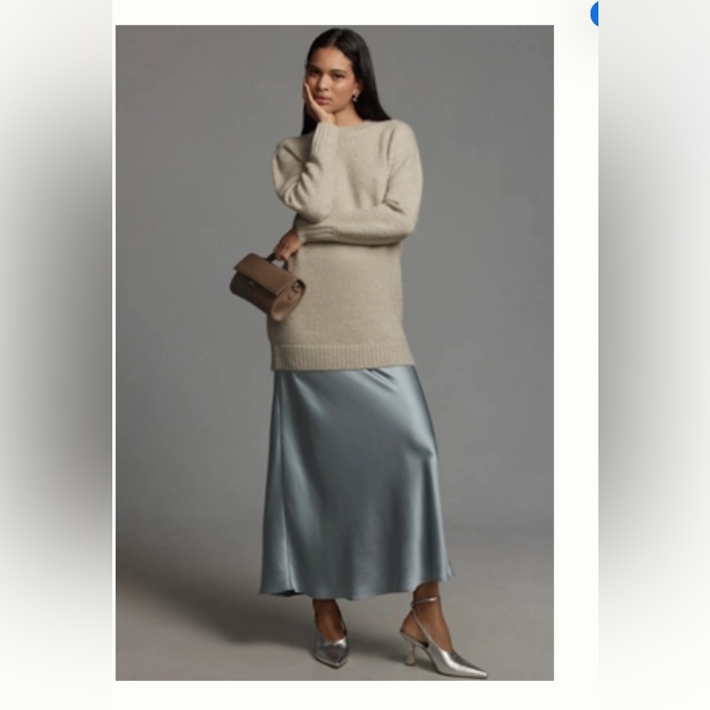 BY ANTHROPOLOGIE LONG-SLEEVE TWOFER SWEATER SLIP DRESS BNWT SIZE M.  Retail $228